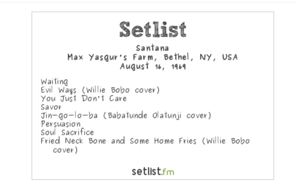 Setlist History Santana Live Debuts 'Soul Sacrifice' in LA setlist.fm